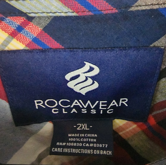 ❤️ 3/$25 Rocawear Classic Mens Casual Button Down Long Sleeve Plaid Multicolor - Picture 5 of 6